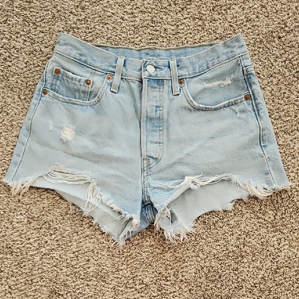Levi's Blue Jean Shorts Distressed Cut-Off